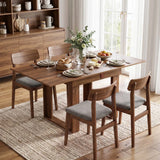 HOMCOM Folding Dining Table with Under-Table Storage – Extendable Kitchen Table for 4, Grey Wood Effect