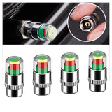 4 Pack Tyre Valve Caps with Clear Pressure Indicator Window – Lightweight Wheel Dust Caps for Car & Motorcycle