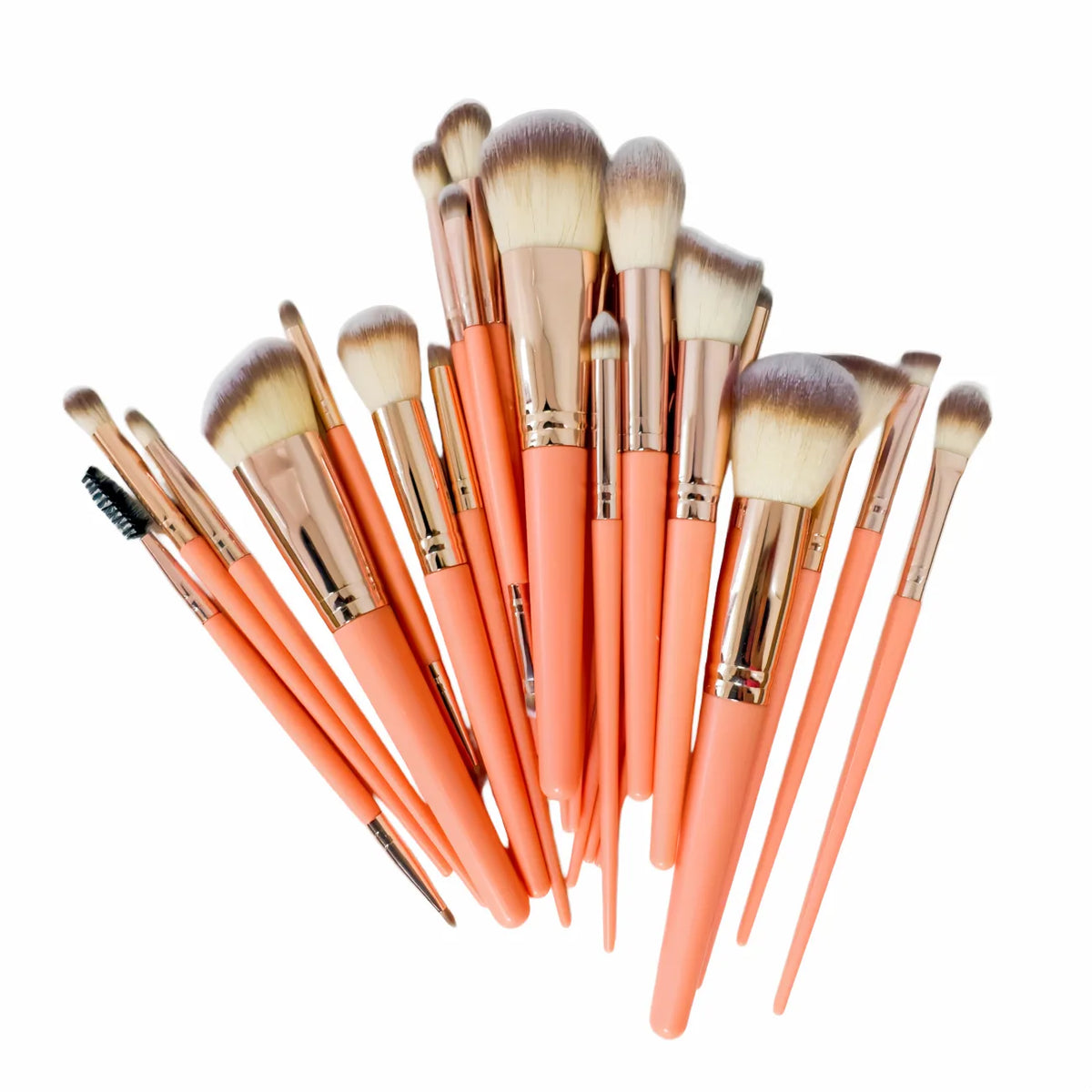 25-Piece Makeup Brush Set with Synthetic Bristles – Foundation, Concealer, Blush and Eyeshadow Brushes, Pink