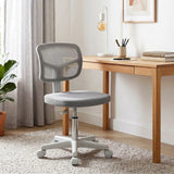 Vinsetto Small Armless Office Chair with Curved Back – Ergonomic Swivel Mesh Desk Chair, Dark Grey