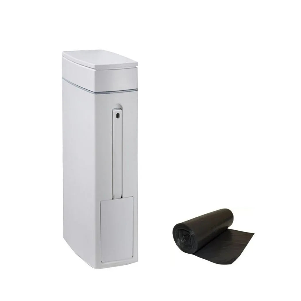Toilet Brush and Waste Bin Set 2 in1 Bathroom Toilet Holder Brush Slim Trash Can