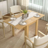HOMCOM Folding Dining Table for 4-6 – Extendable Drop Leaf Kitchen Table for Small Spaces, Natural