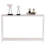 Industrial Console Table with Metal Frame & MDF Top – Narrow Entryway, Hallway & Sofa Table, Oak, 110cm