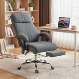 Vinsetto High Back Massage Office Chair with Heat, Footrest & 135° Recline – Ergonomic Executive Chair, Grey