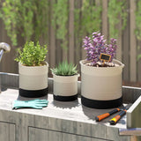 Outsunny Handwoven Cotton Rope Plant Pots, Set of 3 – Indoor Planters with Waterproof Liner, White