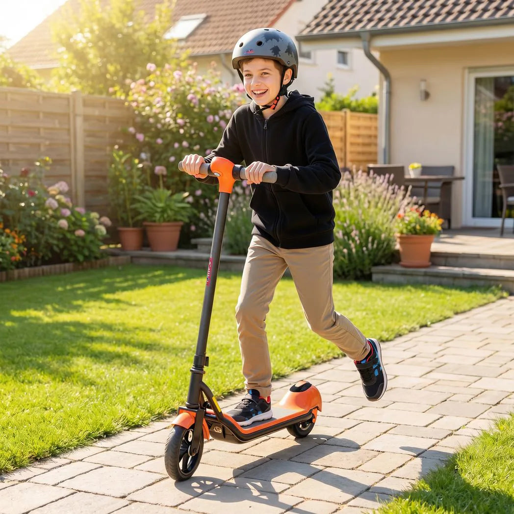 SPORTNOW Kids Electric Scooter with LED Display, 110W Motor & RGB Lights – Kick-to-Start, Green