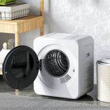 HOMCOM 4kg Vented Tumble Dryer with Stainless Steel Drum and Touch Display – 800W Compact Freestanding Dryer, White