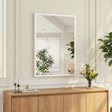 HOMCOM Wall-Mounted Bathroom Mirror, 70 x 50 cm Wall Mirror for Living Room, Bedroom, Hallway, White