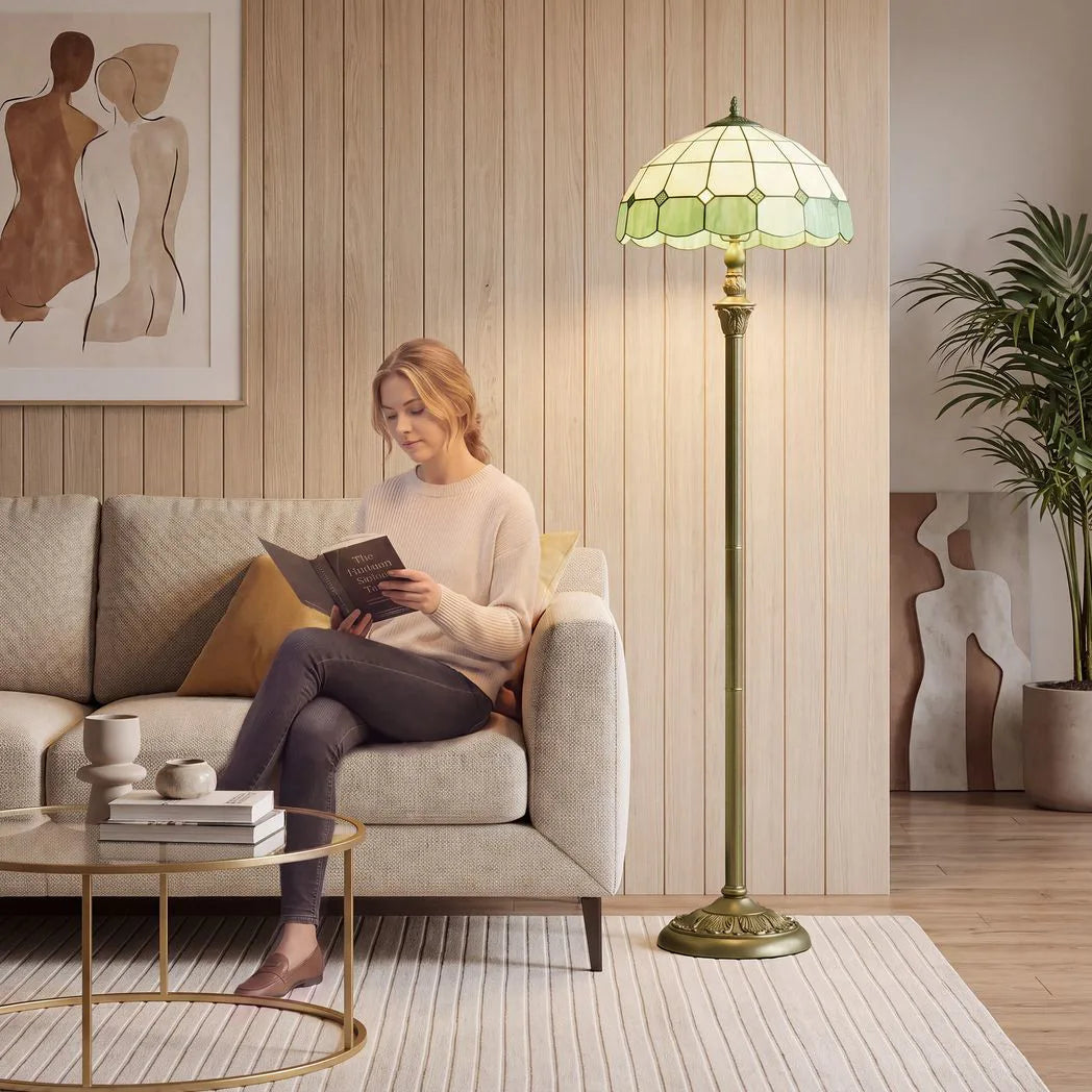 HOMCOM 152cm Tiffany-Style Floor Lamp