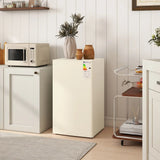 HOMCOM 91L Under Counter Fridge with 10L Chiller Box and Reversible Door – Compact Mini Fridge, Beige