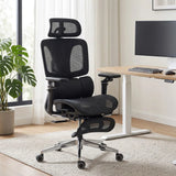 HOMCOM High Back Ergonomic Office Chair with 6D Armrests, Lumbar Support & 135° Recline, Mesh, Black