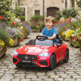 AIYAPLAY Licensed Mercedes-AMG 12V Kids Electric Car with Dual Motors & Remote Control – Ride-On, Red