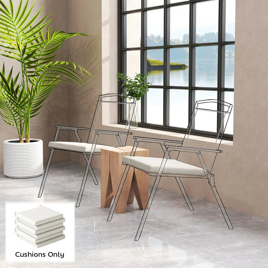Outsunny Set of 6 Outdoor Seat Cushions with Machine Washable Cover