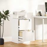 HOMCOM Filing Cabinet with 2 Lockable Drawers, Hanging Rails & Fluted Fronts – Home Office Storage, White