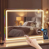HOMCOM Vanity Mirror with Lights, Dimmable Makeup Mirror with Adjustable Colour Temperature, RGB Light