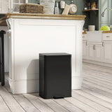 HOMCOM 20L Stainless Steel Kitchen Pedal Bin with Soft-Close, Stay-Open Lid and Removable Bucket, Matte Black
