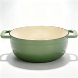 Enamelled Cast Iron Dutch Oven, 6QT (5.7L) with Lid & Two Silicone Gloves – Casserole Pot, Gradient Red