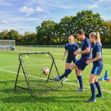 HOMCOM Adjustable Football Rebounder Net – Steel Frame Kickback Target Goal for Teens and Adults, Black