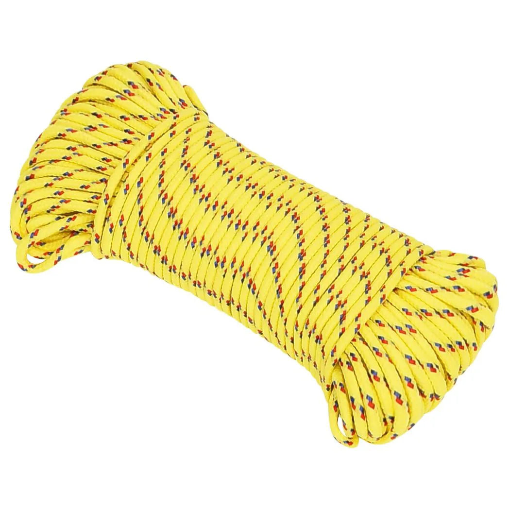 vidaXL Multipurpose Utility Rope 4 mm 25 m Yellow PP 105 kg Max Load