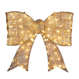 Giant Pre-Lit Outdoor Christmas Bow with 124 Warm White LEDs – Festive Door, Porch & Gate Decoration