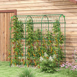 Outsunny 183 cm Metal Garden Arch Trellis with Climbing Net – Plant Support for Fruit and Vegetables