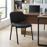 HOMCOM Stackable Meeting Chair with Padded Seat and Curved Backrest – Conference Room Office Chair, Black