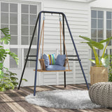 Outsunny Hammock Chair Stand with Heavy-Duty Metal Frame – Hanging Chair, Egg Chair & Porch Swing Stand, Black