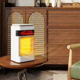 HOMCOM 1500W Ceramic Fan Heater with 3 Modes, 24H Timer, Flame Effect and Oscillation – Bedroom Heater, White