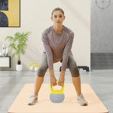 SPORTNOW 12kg Soft Kettlebell with Wide Non-Slip Handle & Flat Base – Home Gym Strength Training, Yellow/Grey