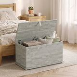 HOMCOM 102L Storage Chest & Blanket Box with Safety Hinged Lid, 80 x 40 x 45 cm – Grey