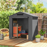 Outsunny 6 x 4ft Outdoor Storage Shed with Vent and Roll-Up Zipper Door – Waterproof Bike Tent
