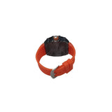 Longbo Gents Quartz Watch with Skeleton Clear Dial & Orange Rubber Strap – Black Fashion Wristwatch