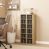 HOMCOM Set of 2 CD and Media Storage Tower Shelves with Adjustable Shelves and Anti-Tip Kits – Oak