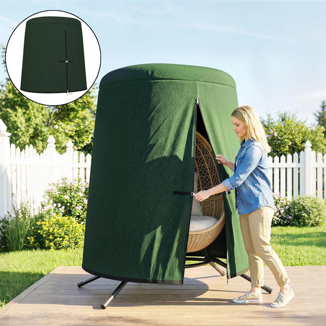 Outsunny Hanging Egg Chair Cover – Waterproof Oxford Fabric Protective Cover with Zip, 196 x 230cm, Green