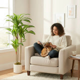 HOMCOM 120cm Artificial Dracaena Tree with Bendable Trunks and White Pot – Realistic Faux Plant, Green