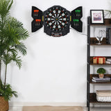 HOMCOM Electronic Dartboard Set with LED Score Display, 27 Games & 12 Soft Tip Darts – Up to 8 Players