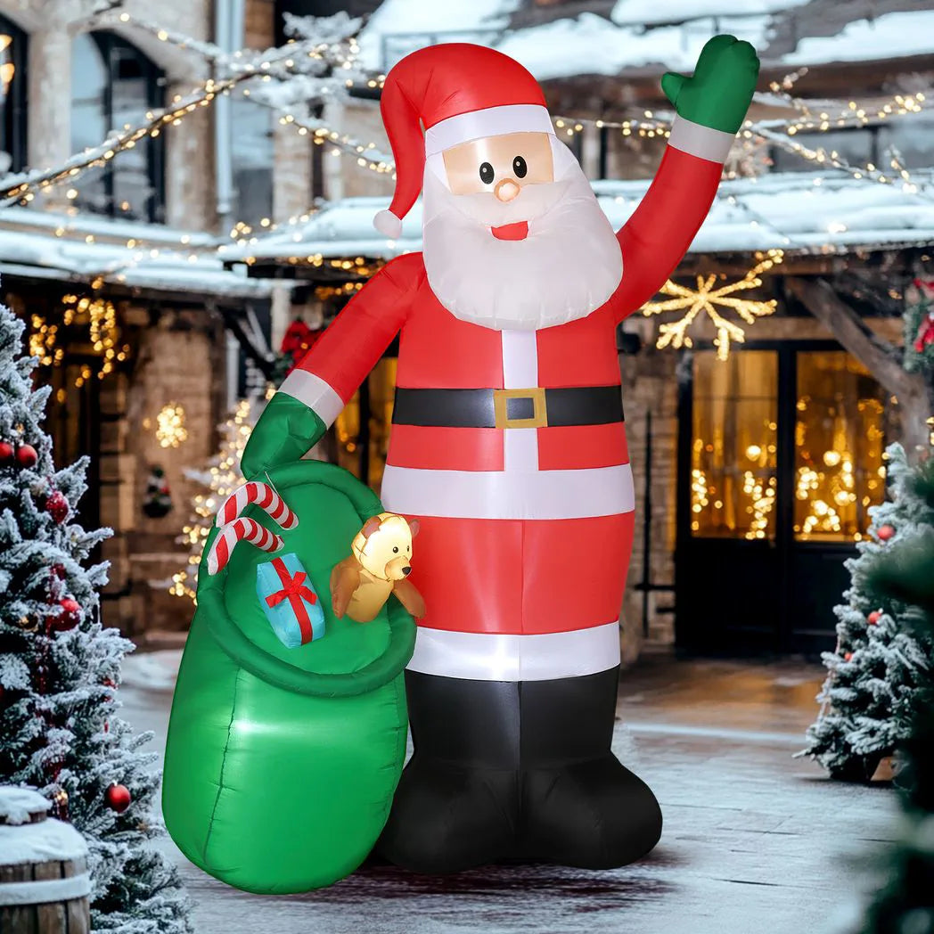 Outsunny 9ft/275 cm Christmas Inflatable Santa with Bear Sack