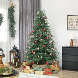 HOMCOM 7ft Full Spruce Artificial Christmas Tree with 2942 Realistic Dense Tips, Foldable Metal Stand – Easy Assembly, Green