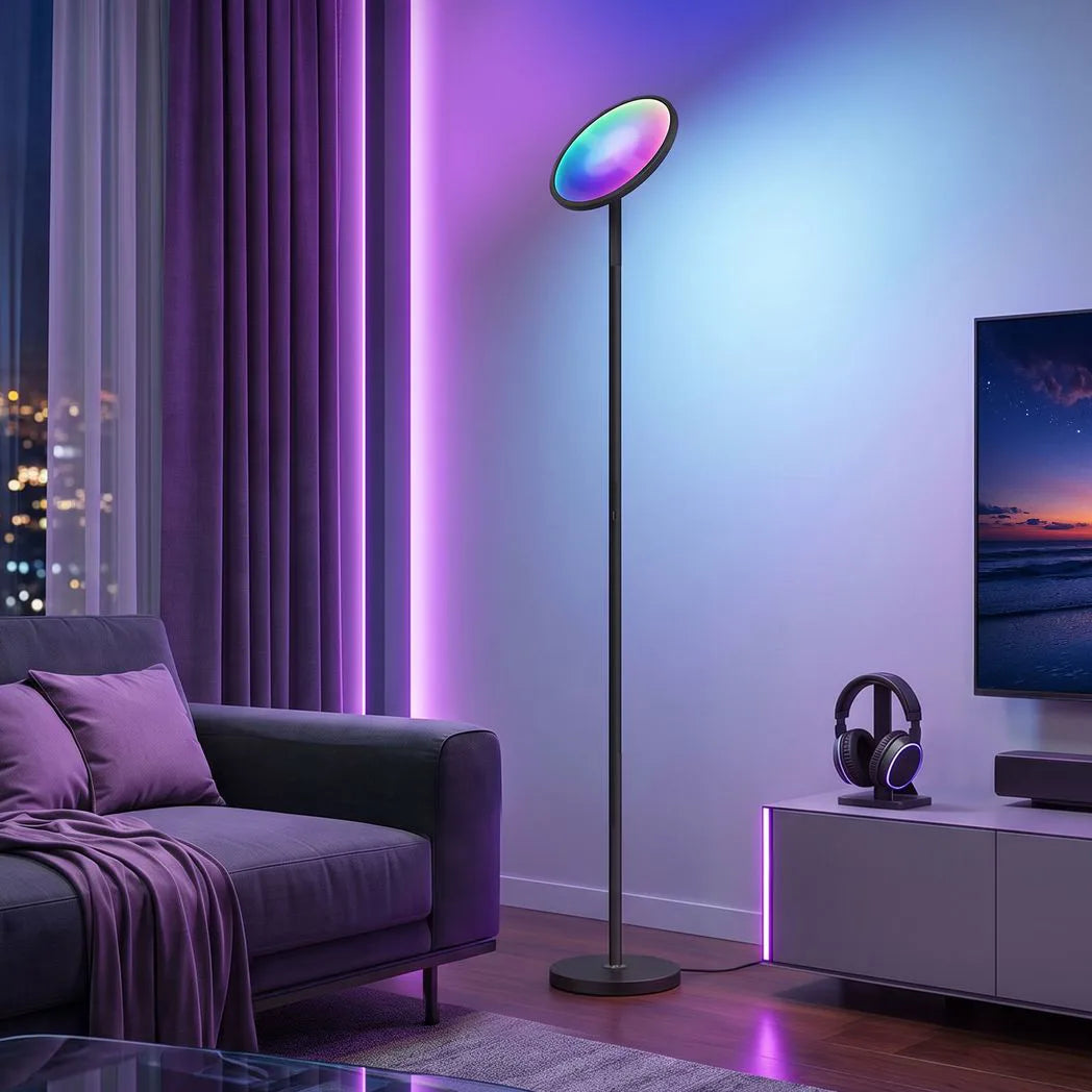 HOMCOM Uplighter Floor Lamp with Tuya App and Music Sync