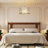 HOMCOM Crystal Chandelier with 72 Glass Pieces and 3 E14 Bulbs – Adjustable Ceiling Light, Silver-Tone