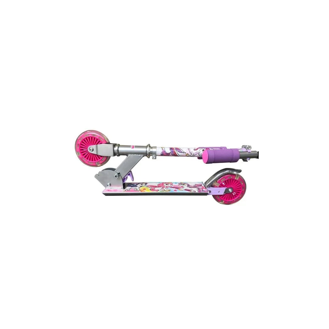 Ozbozz Unicorn Dreamland Push Scooter with 2 Light-Up Flashing Wheels – Outdoor Ride-On for Boys & Girls