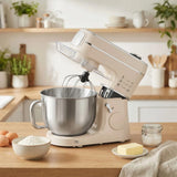 HOMCOM 6L 1400W Tilt-Head Stand Mixer with 11 Speeds, Pulse and Fermentation Function – LED Display, Cream