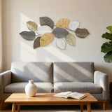HOMCOM Leaf Design Metal Wall Art