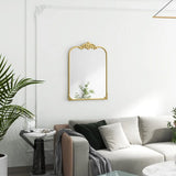HOMCOM Wall Mirror, Decorative Baroque Mirror with Metal Frame, for Bedroom and Living Room, 60 x 87 cm