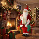 HOMCOM 4ft Singing Dancing Santa with Stocking