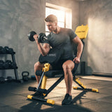 SPORTNOW Adjustable Weight Bench with 6 Backrest Positions – Foldable Incline Decline Bench, 300kg, Yellow