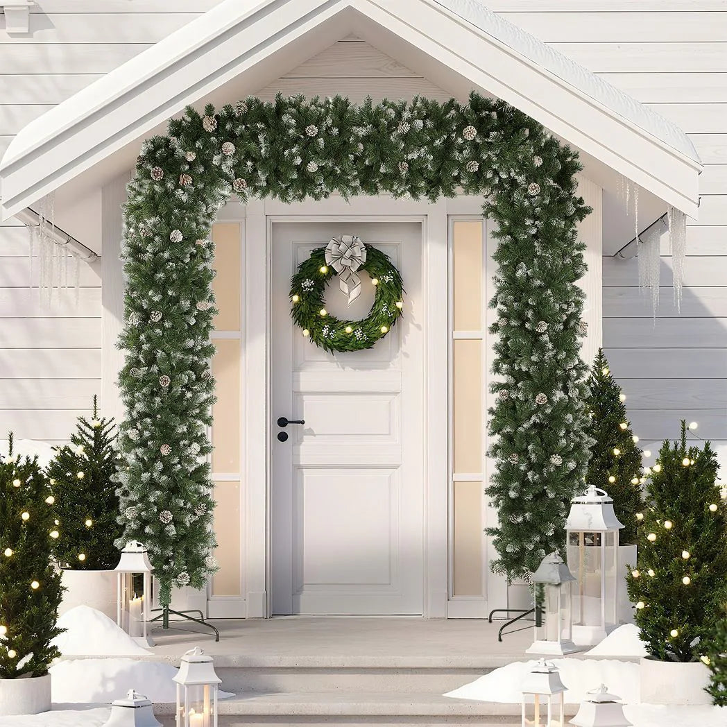 HOMCOM 8.2 ft Snow Frosted Christmas Tree Arch