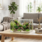 PawHut 24L Bare Glass Fish Tank with Protective Base Mat – DIY Aquarium for Fish and Shrimps, Transparent