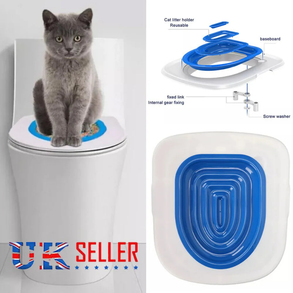 Reusable Cat Toilet Training Kit – Litter Mat and Trainer Tray, Fits Standard Toilets