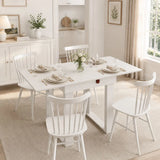HOMCOM Folding Dining Table with Under-Table Storage – Extendable Kitchen Table for 4, White